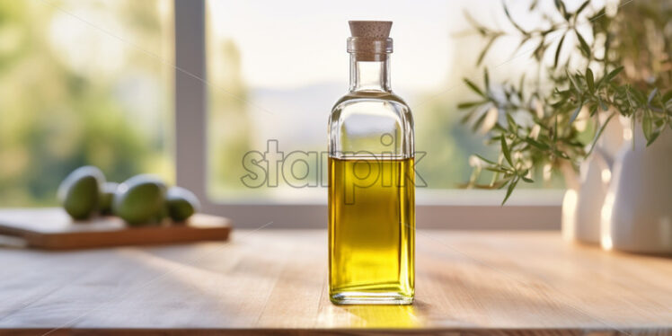 Olive oil in a bottle advert banner - Starpik Stock