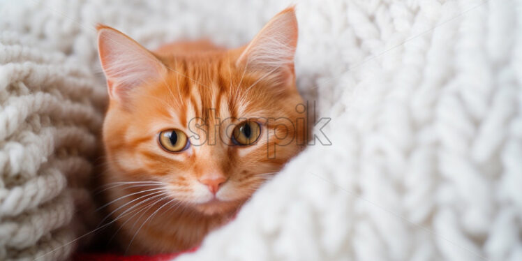 Orange cute kitten portrait close up - Starpik Stock