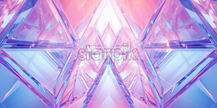 Overlapping holographic triangles in a symmetrical arrangement - Starpik Stock