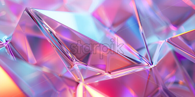 Overlapping holographic triangles in a symmetrical arrangement - Starpik Stock