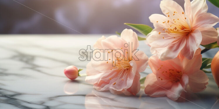 Peach blossom floral branch - Starpik Stock