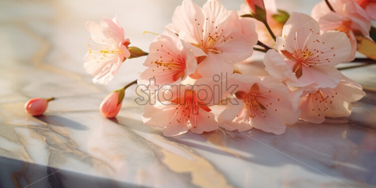 Peach blossom floral branch - Starpik Stock