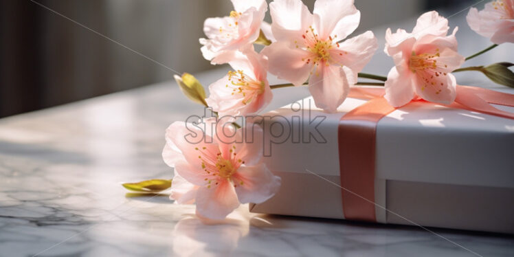 Peach blossom floral branch - Starpik Stock