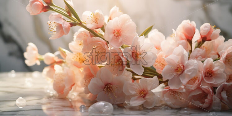 Peach blossom floral branch - Starpik Stock