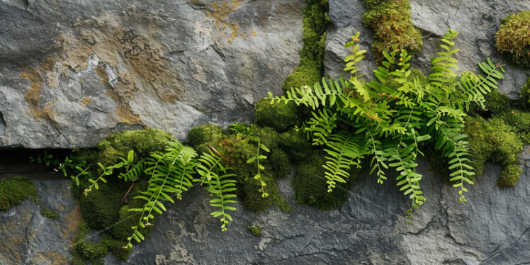 Plants growing out of rocks - Starpik Stock