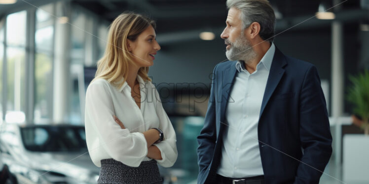  Portrait of a man and a woman talking - Starpik Stock