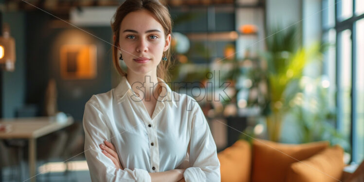 Portrait of a woman in a stylish office space - Starpik Stock