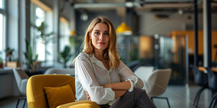 Portrait of a woman in a stylish office space - Starpik Stock