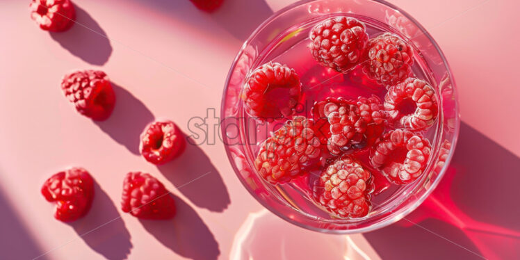 Raspberry juice in a glass - Starpik Stock