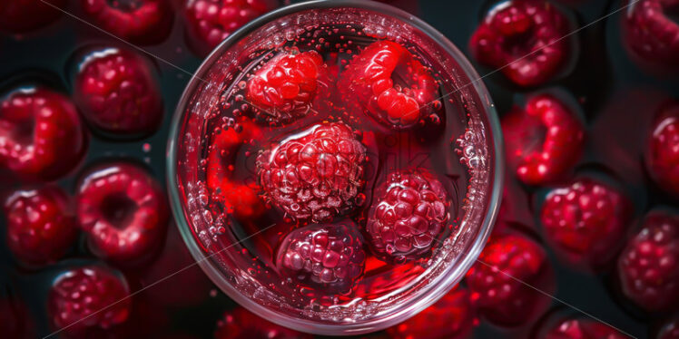 Raspberry juice in a glass - Starpik Stock