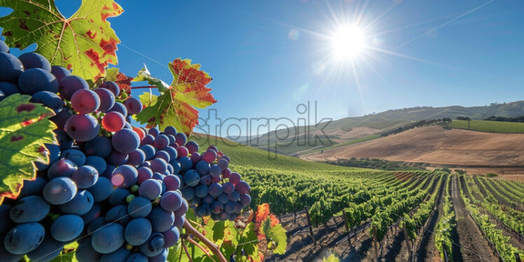 Ripe grapes in a field - Starpik Stock