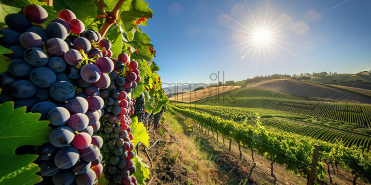 Ripe grapes in a field - Starpik Stock