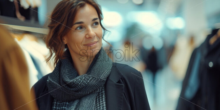 Saleswoman helping a customer find outfit - Starpik Stock