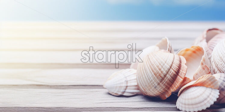 Shell background sea view card - Starpik Stock