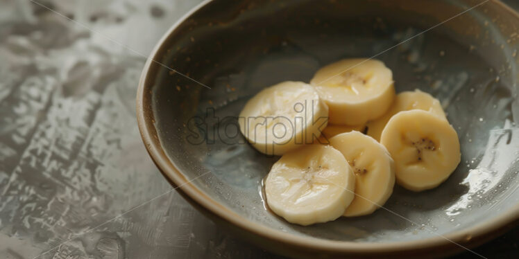 Sliced ​​bananas in a plate - Starpik Stock