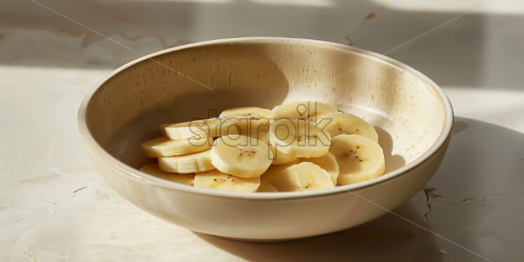 Sliced ​​bananas in a plate - Starpik Stock