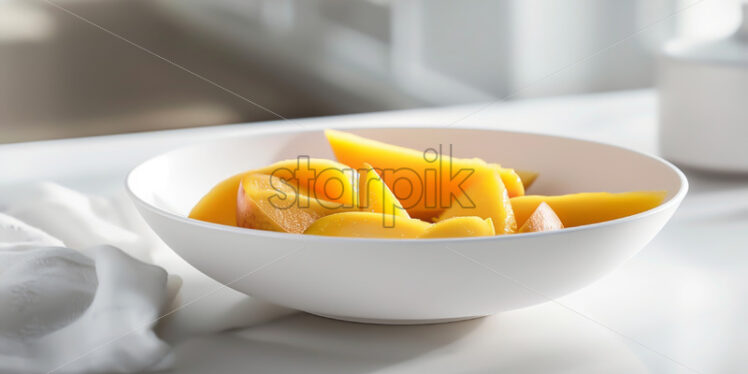 Sliced ​​mango on a plate - Starpik Stock