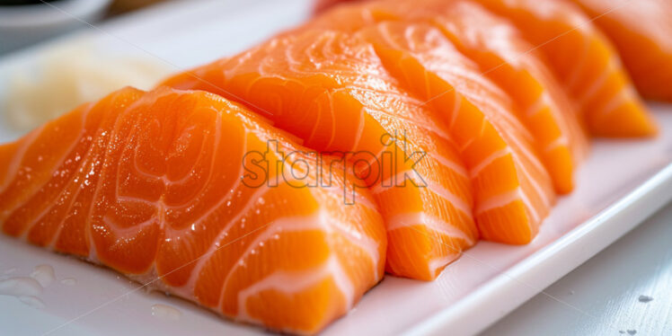 Sliced ​​salmon on a plate - Starpik Stock