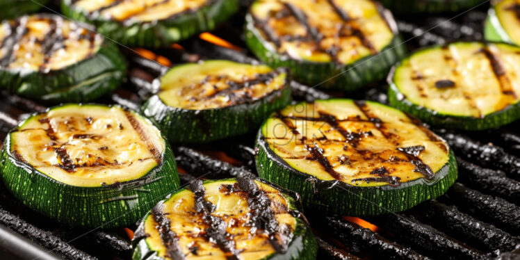 Slices of cantaloupe cooked on the grill - Starpik Stock