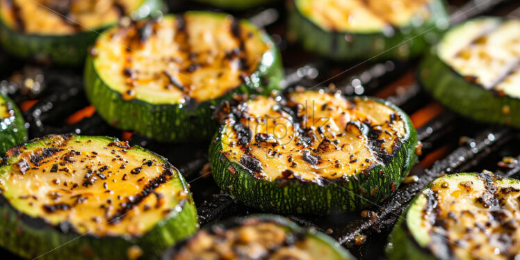 Slices of cantaloupe cooked on the grill - Starpik Stock