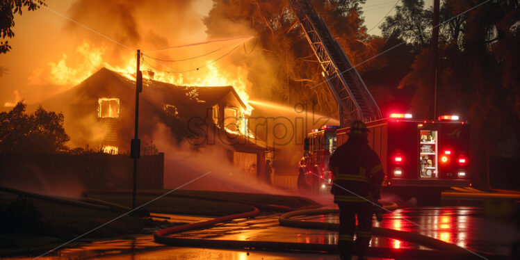 Suburban Fire Safety Guardian - Starpik Stock