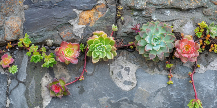 Succulent plants that grow in cracks - Starpik Stock