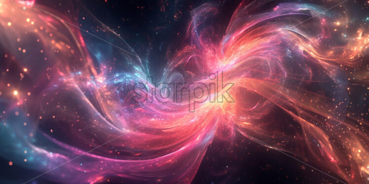 Swirling holographic vortices in a cosmic arrangement - Starpik Stock