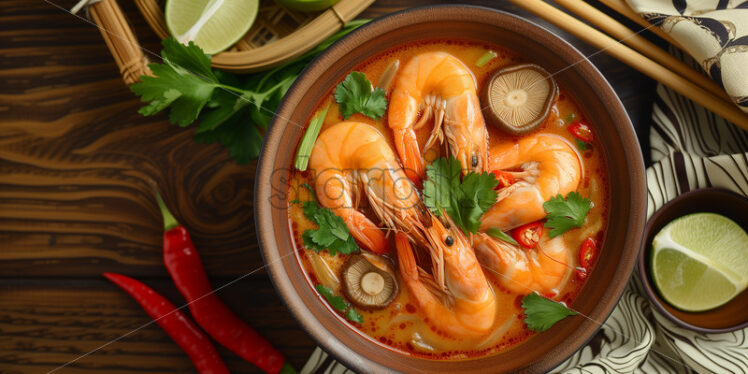 Thai Spicy Shrimp Soup - Starpik Stock