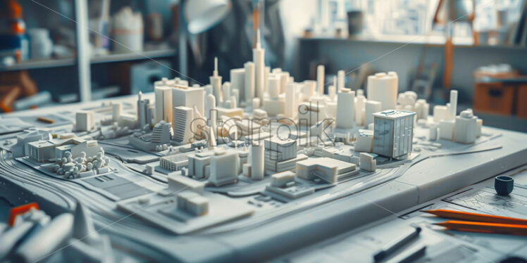 The model of a residential area on an architect's table - Starpik Stock