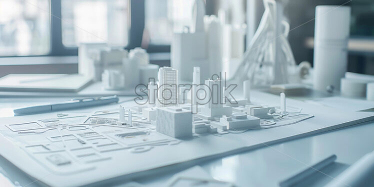 The model of a residential area on an architect's table - Starpik Stock