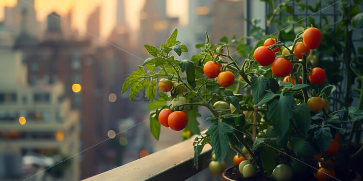 Tomatoes growing on the balcony - Starpik Stock