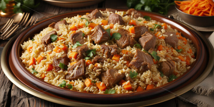 Uzbek Rice with Meat and Vegetables - Starpik Stock