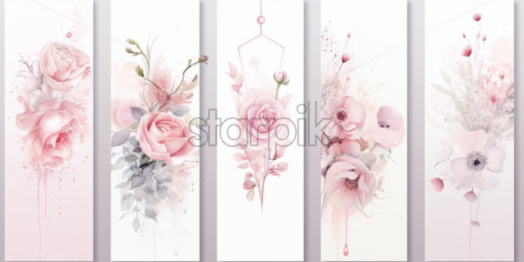 Wedding flowers card watercolour background - Starpik Stock