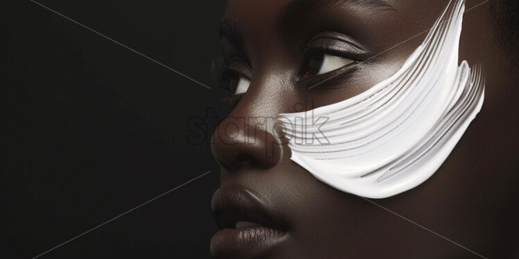 White cream on a black skin - Starpik Stock