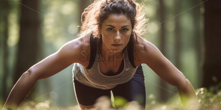 Woman practicing sport outdoors - Starpik Stock