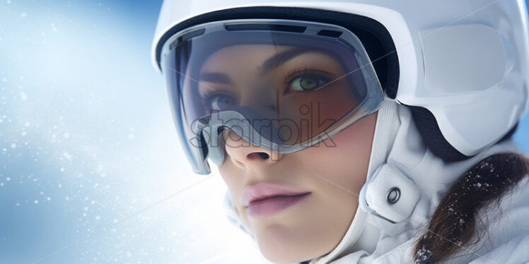 Woman skiing portrait winter - Starpik Stock