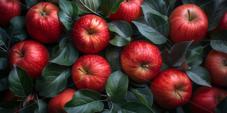 A background of apples and leaves - Starpik Stock