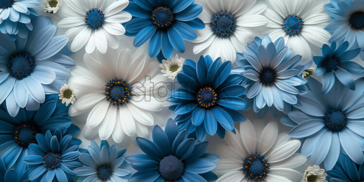 A background of different blue flowers - Starpik Stock