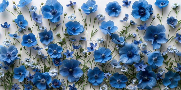 A background of different blue flowers - Starpik Stock