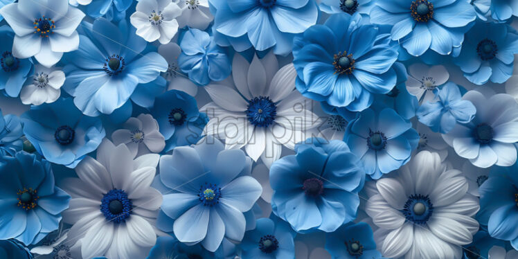 A background of different blue flowers - Starpik Stock