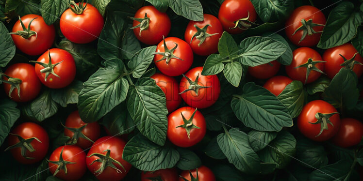 A background of tomatoes and leaves - Starpik Stock