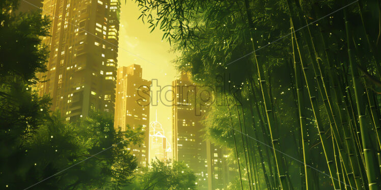 A bamboo forest in the middle of a city - Starpik Stock