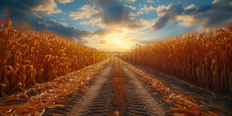 A path through a corn field - Starpik Stock