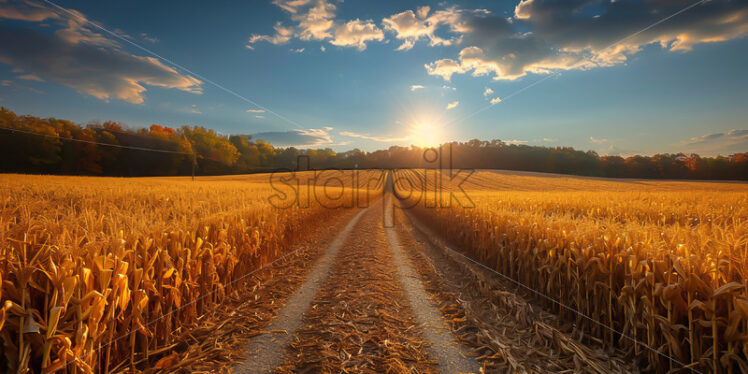 A path through a corn field - Starpik Stock