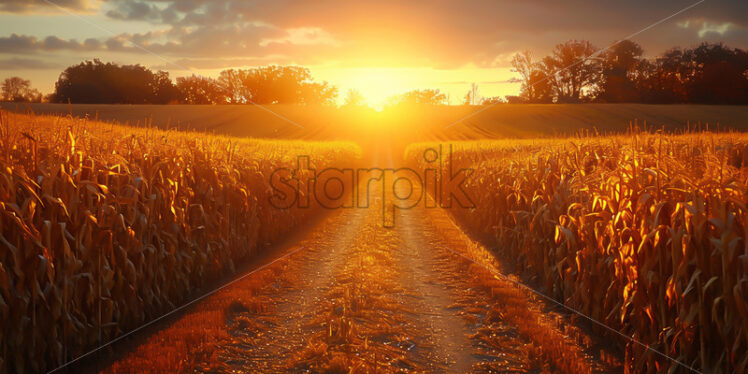 A path through a corn field - Starpik Stock