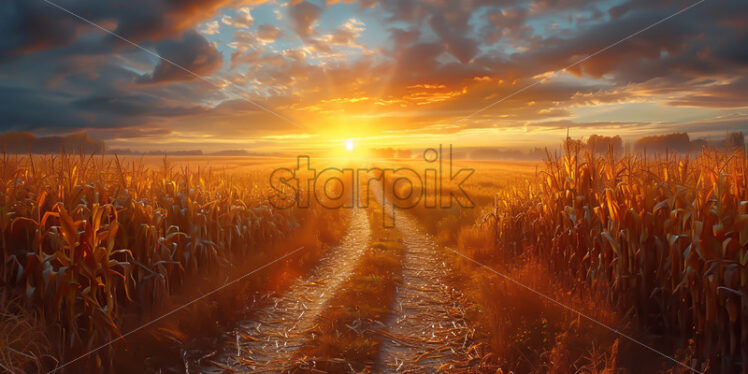 A path through a corn field - Starpik Stock