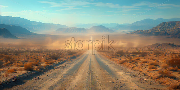 A path through a desert - Starpik Stock