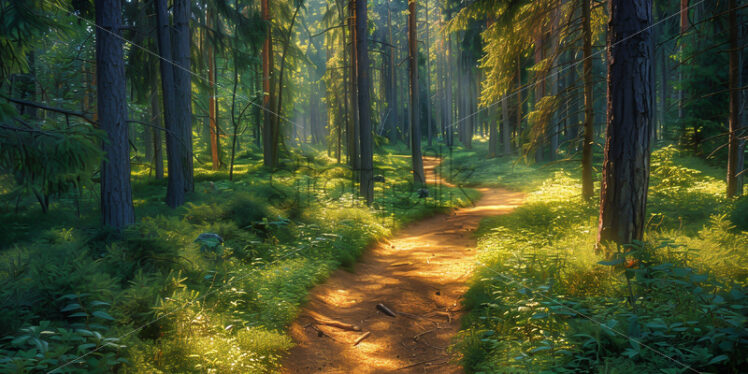 A path through a fir forest - Starpik Stock