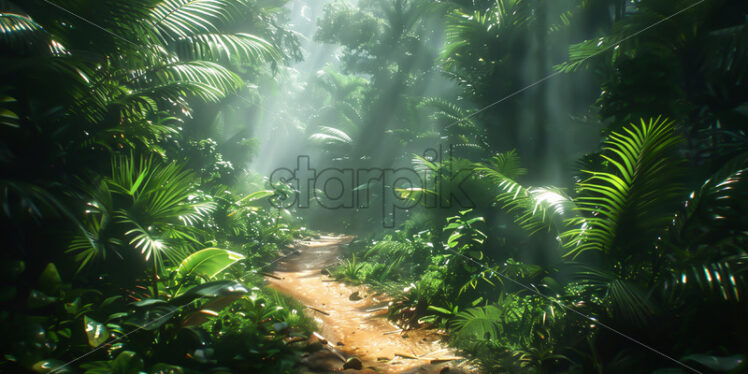 A path through a tropical forest - Starpik Stock