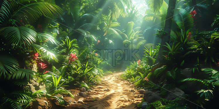 A path through a tropical forest - Starpik Stock